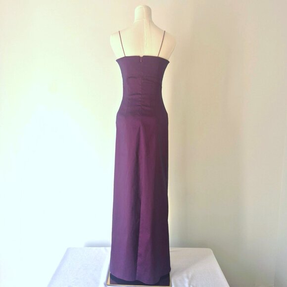 Purple vintage gown with scarf, European size 36 (XS) - Picture 4 of 9